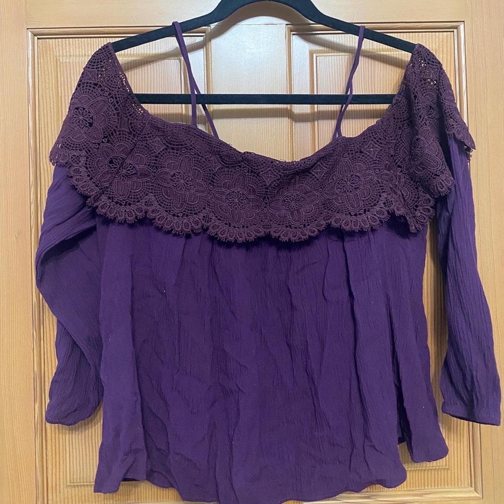 Charlotte Russe Lace Off The Shoulder Top